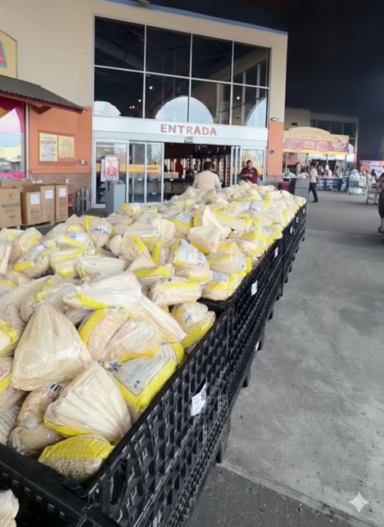 Conchas de hoja de maiz para tamal en el supermercado